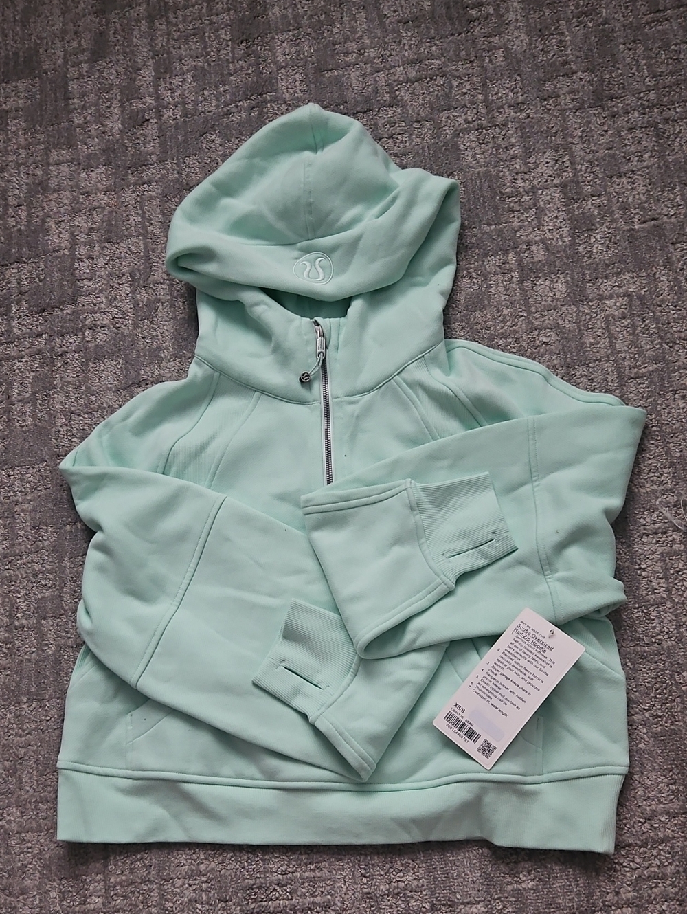 Lululemon Mint Green Scuba Oversized Half-Zip Hoodie
